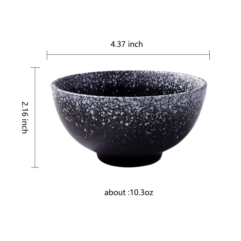 Cerficer Japanese Style Rice Bowl Set of 4 Creative Ceramic Sushi Bowls for Sauce Salad Noodle Soup - Image 2
